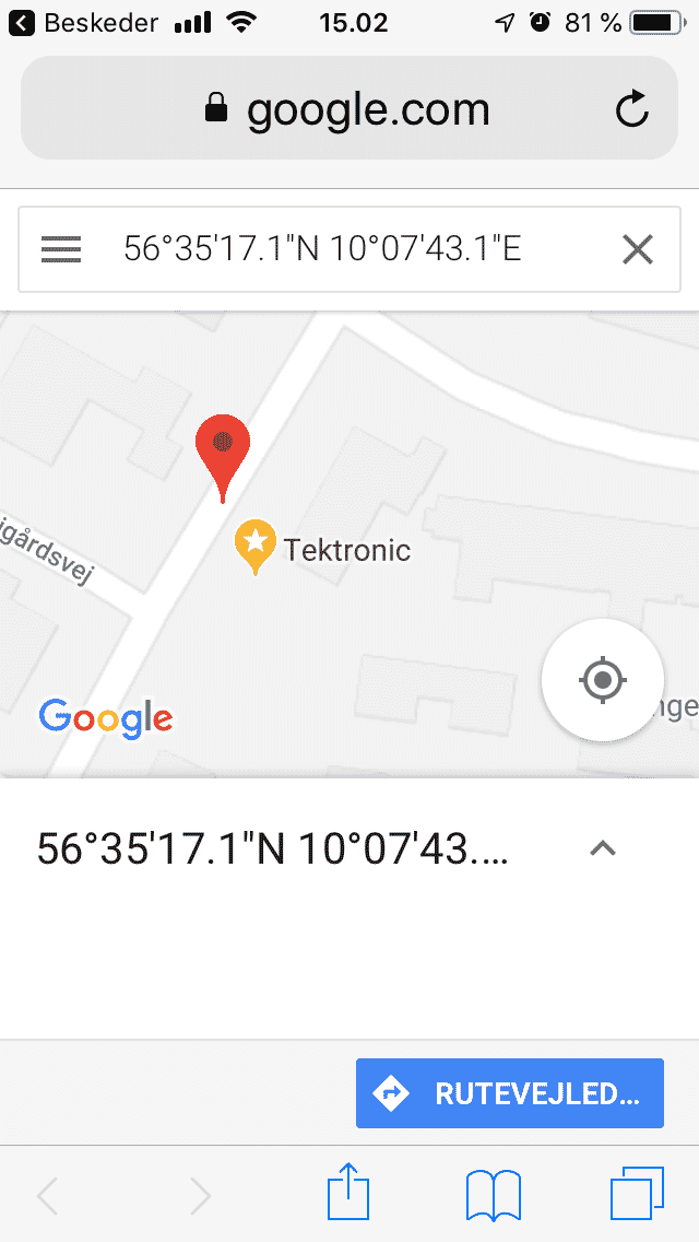 GPS Tracker visning på billede